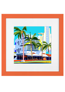 Art Deco on South Beach in Orange Frame