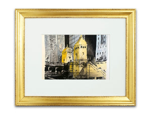 Michigan Avenue bridge, Chicago in Gold Frame